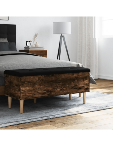 Panca Portaoggetti Rovere Fumo 102x42x46 cm Legno Multistrato