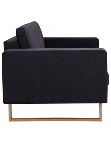 Divano a 3 Posti in Tessuto Nero