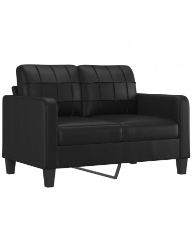 Set di Divani 4 pz con Cuscini Nero in Similpelle