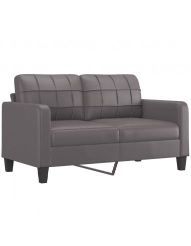 Set di Divani 2 pz con Cuscini Grigio in Similpelle