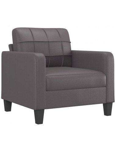 Set di Divani 3 pz con Cuscini Grigio in Similpelle