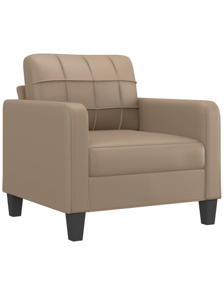 Set di Divani 3 pz con Cuscini cappuccino in Similpelle
