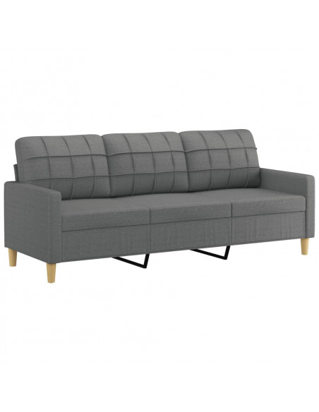 Set di Divani 4 pz con Cuscini Grigio Scuro in Tessuto