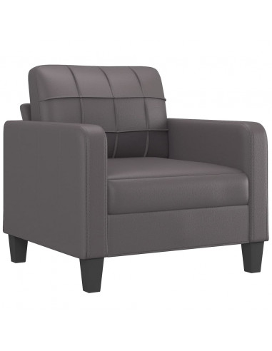 Set di Divani 4 pz con Cuscini Grigio in Similpelle