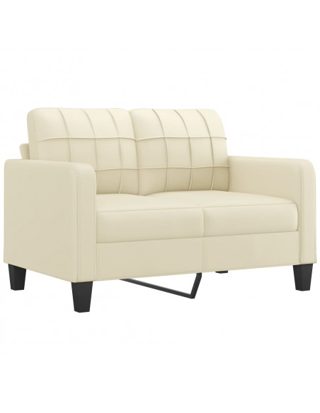 Set di Divani 2 pz con Cuscini crema in Similpelle