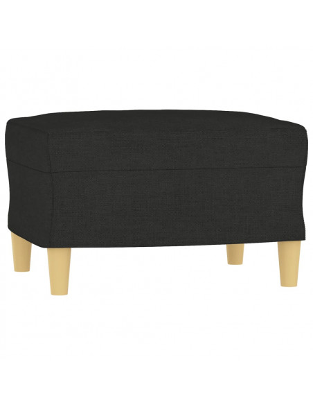 Set di Divani 3 pz con Cuscini Nero in Tessuto