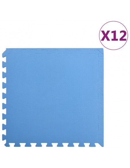 Tappetino a Incastro 12 pz 4,32 m² in Schiuma EVA Blu
