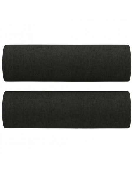 Set Divani 4 pz con Cuscini Nero in Tessuto