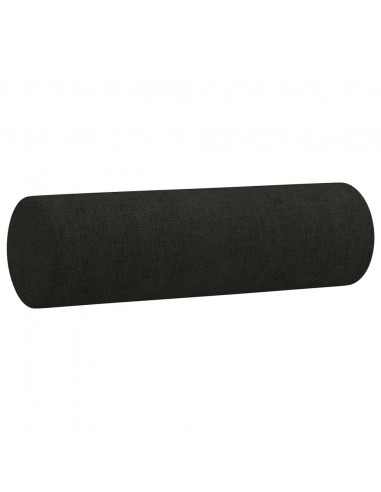 Set Divani 4 pz con Cuscini Nero in Tessuto