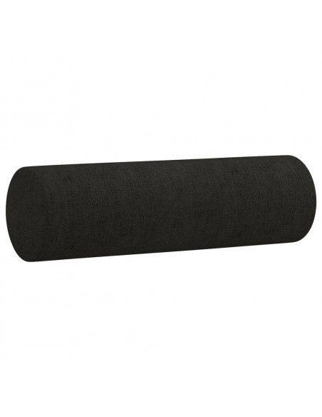 Set Divani 4 pz con Cuscini Nero in Tessuto