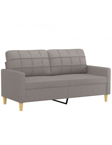 Set Divani 3 pz con Cuscini Tortora in Tessuto