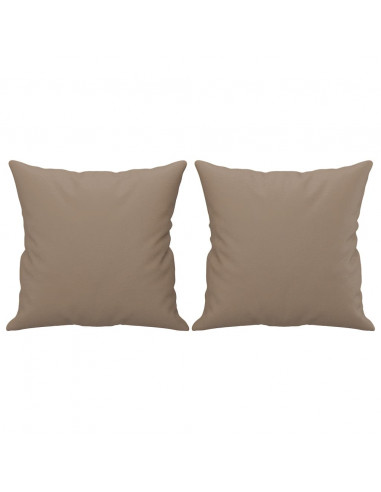 Divano a 2 Posti con Cuscini Cappuccino 140 cm in Similpelle