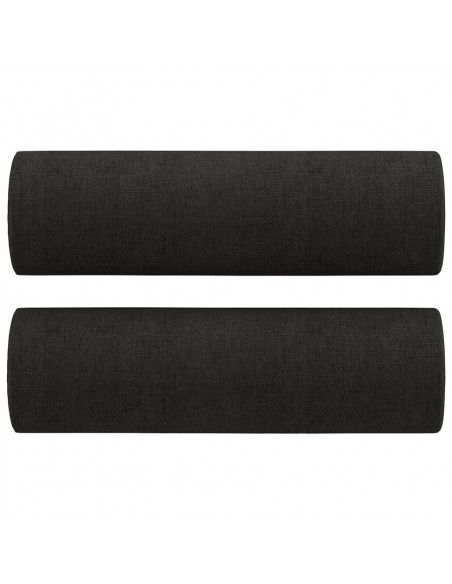 Set Divani 2 pz con Cuscini Nero in Tessuto