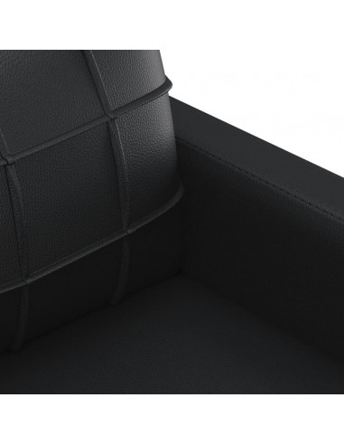 Set di Divani 4 pz con Cuscini Nero in Similpelle