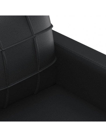 Set di Divani 4 pz con Cuscini Nero in Similpelle