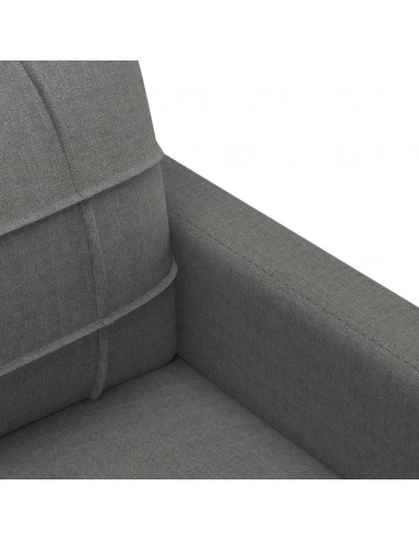 Set di Divani 4 pz con Cuscini Grigio Scuro in Tessuto
