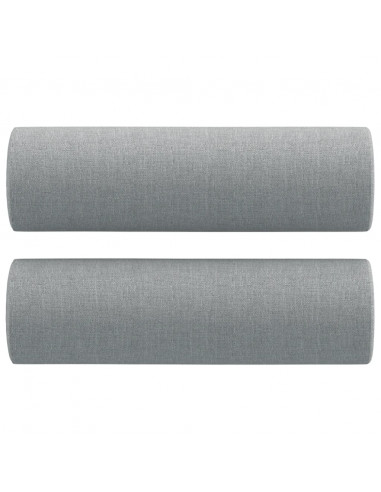 Set Divani 2 pz con Cuscini Grigio Chiaro in Tessuto