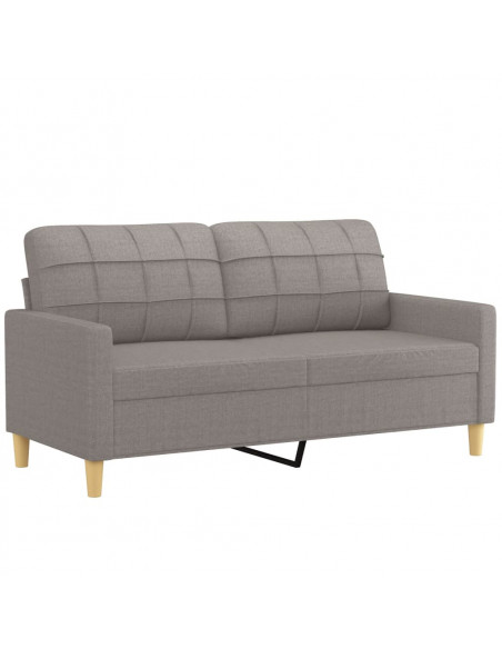 Set Divani 2 pz con Cuscini Tortora in Tessuto