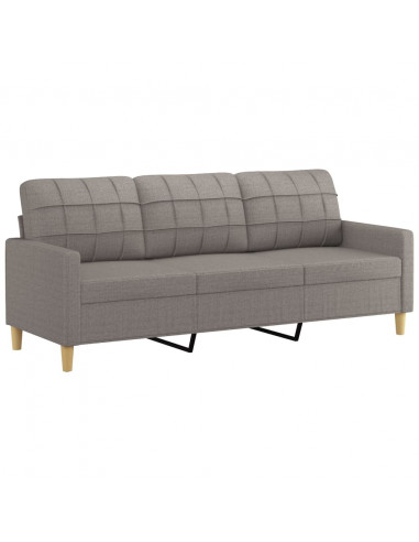 Set Divani 2 pz con Cuscini Tortora in Tessuto