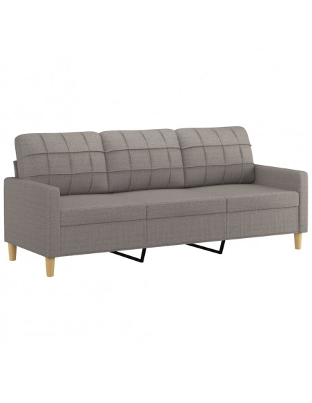 Set Divani 2 pz con Cuscini Tortora in Tessuto