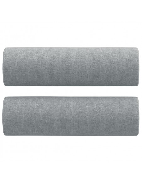 Divano a 3 Posti con Cuscini Grigio Chiaro 180 cm in Tessuto