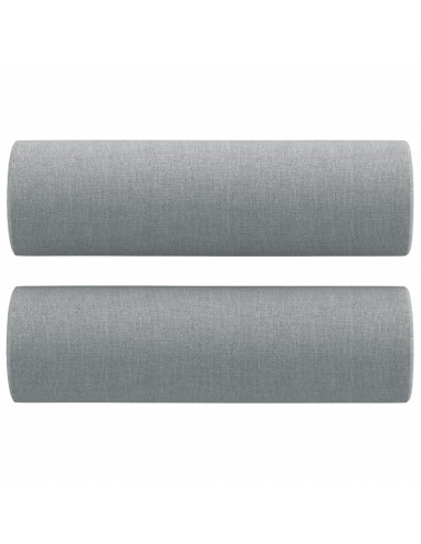 Divano a 2 Posti con Cuscini Grigio Chiaro 140 cm in Tessuto