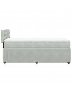 Giroletto a Molle con Materasso Grigio Chiaro 90x200 cm Velluto 2