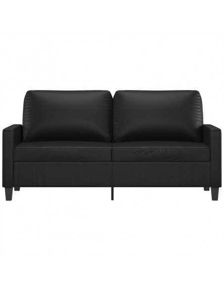Divano a 2 Posti Nero 140 cm in Similpelle