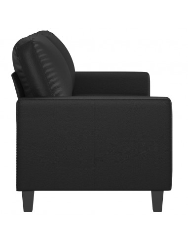 Divano a 2 Posti Nero 140 cm in Similpelle