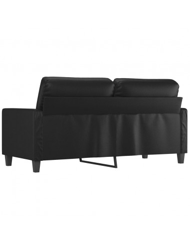 Divano a 2 Posti Nero 140 cm in Similpelle