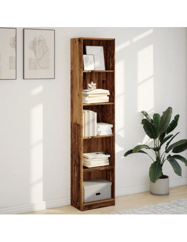 Libreria Legno Antico 40x24x176 cm in Legno Multistrato