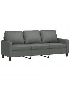 Divano a 3 Posti Grigio Chiaro 180 cm in Tessuto 2