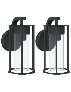 Applique da Esterno 2 pz Nere in Acciaio Inossidabile 2