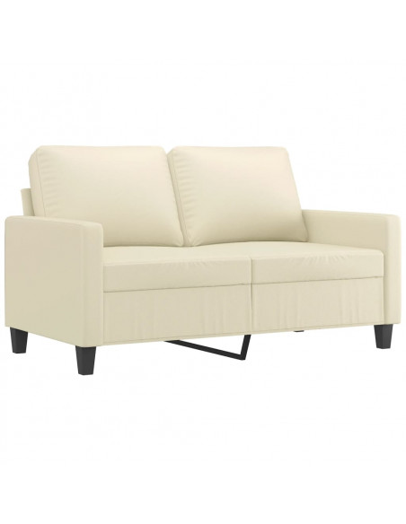 Set di Divani 3 pz con Cuscini crema in Similpelle