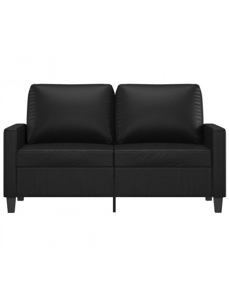 Divano a 2 Posti Nero 120 cm in Similpelle
