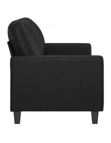 Divano a 2 Posti Nero 120 cm in Similpelle