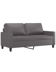 Divano a 2 Posti Grigio 140 cm in Similpelle 2