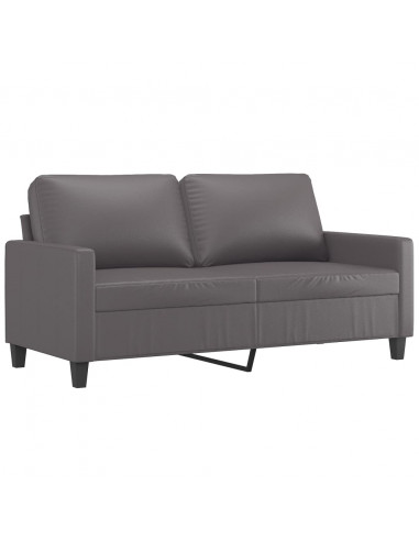 Divano a 2 Posti Grigio 140 cm in Similpelle