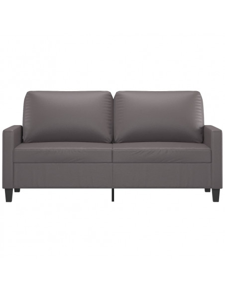 Divano a 2 Posti Grigio 140 cm in Similpelle