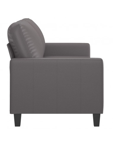 Divano a 2 Posti Grigio 140 cm in Similpelle