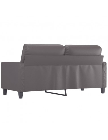 Divano a 2 Posti Grigio 140 cm in Similpelle