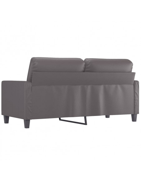 Divano a 2 Posti Grigio 140 cm in Similpelle