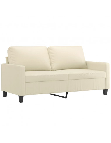 Set di Divani 3 pz con Cuscini crema in Similpelle