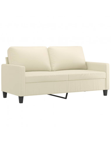 Set di Divani 2 pz con Cuscini crema in Similpelle