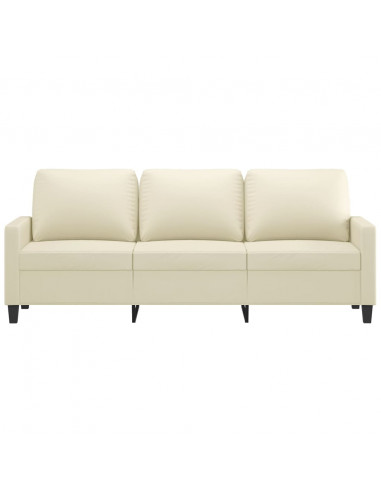 Divano a 3 Posti Crema 180 cm in Similpelle