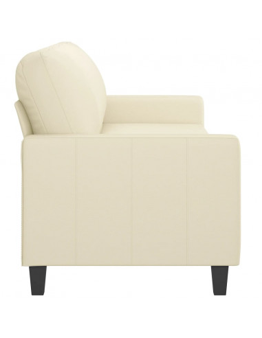 Divano a 3 Posti Crema 180 cm in Similpelle