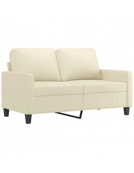 Set di Divani 2 pz con Cuscini crema in Similpelle