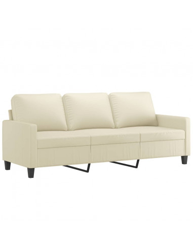 Set di Divani 2 pz con Cuscini crema in Similpelle