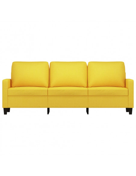 Divano a 3 Posti Giallo Chiaro 180 cm in Tessuto