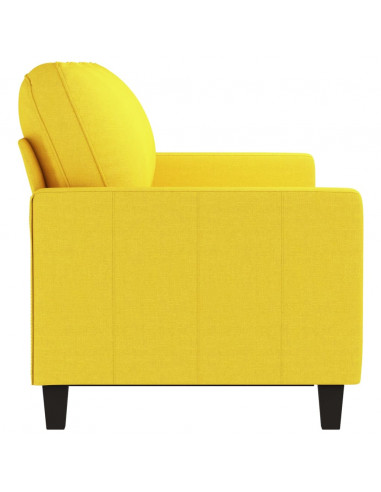 Divano a 3 Posti Giallo Chiaro 180 cm in Tessuto